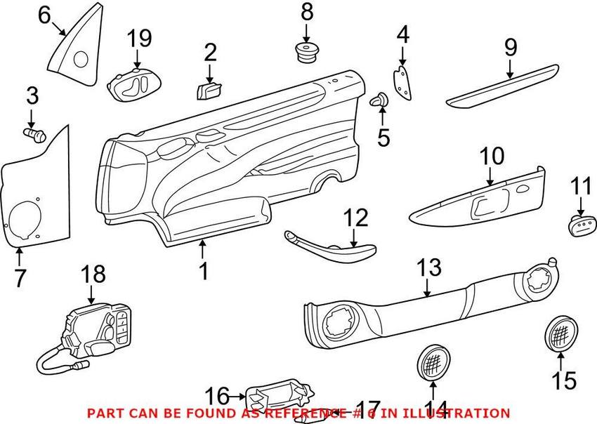 Mercedes Speaker Cover - Front Passenger Side (Quartz) 20872502111424